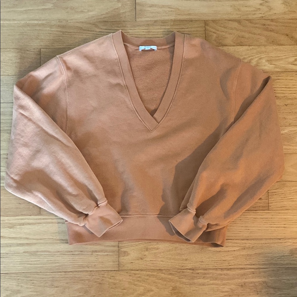 Agolde V-Neck Sweater in Warm Brown